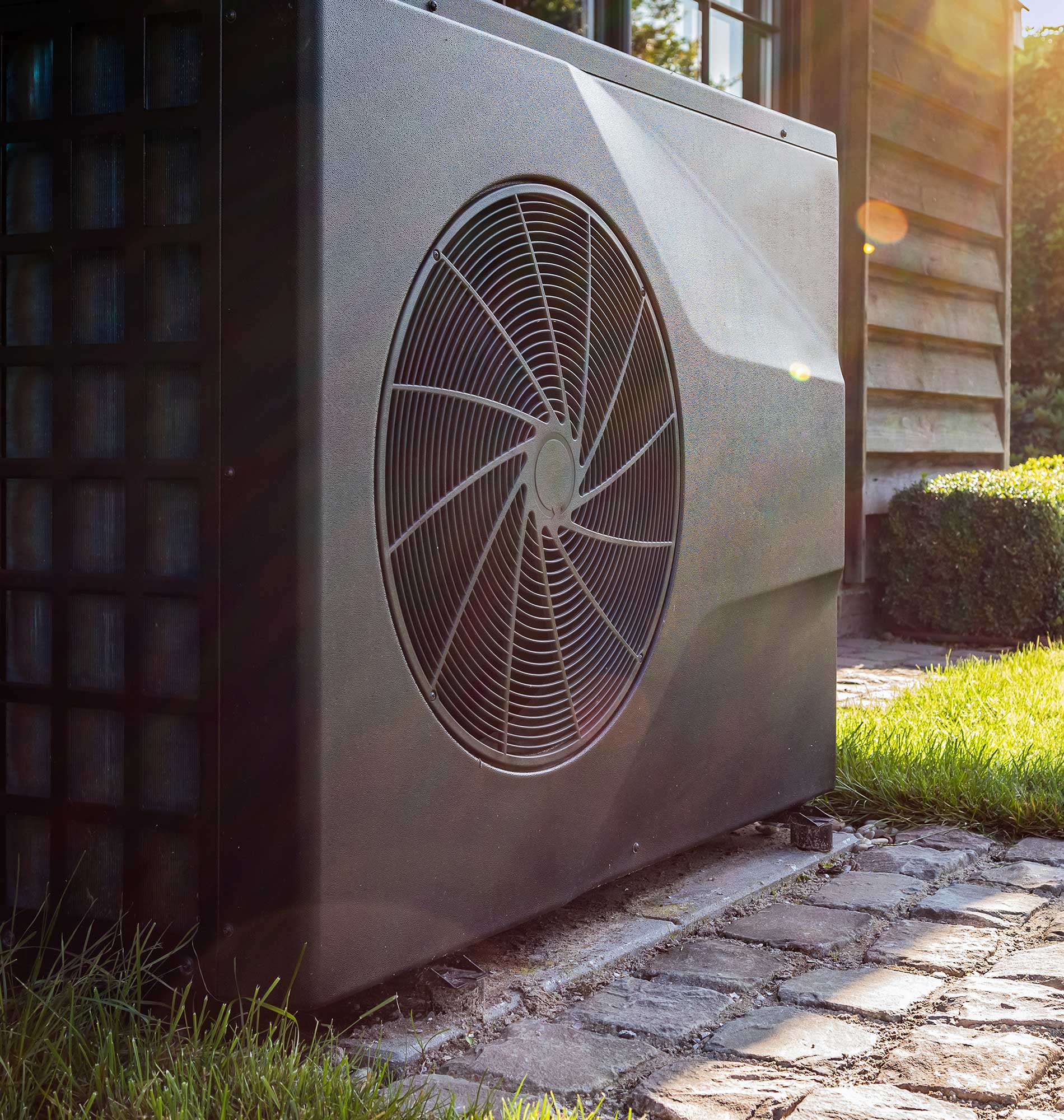 heat pump installed beside a pool heat pump installed beside a pool
